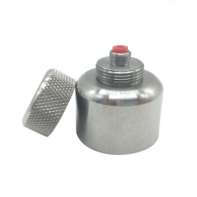 Customized cnc turning stainless steel bottle case part with knurled for 510 lid